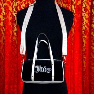 Juicy Couture Black and Baby Pink Barrel Bag